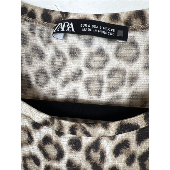 Zara Dress Womens Small Cheetah Midi Tiered Boho Cottagecore Bohemian Bloggers - Picture 4 of 13